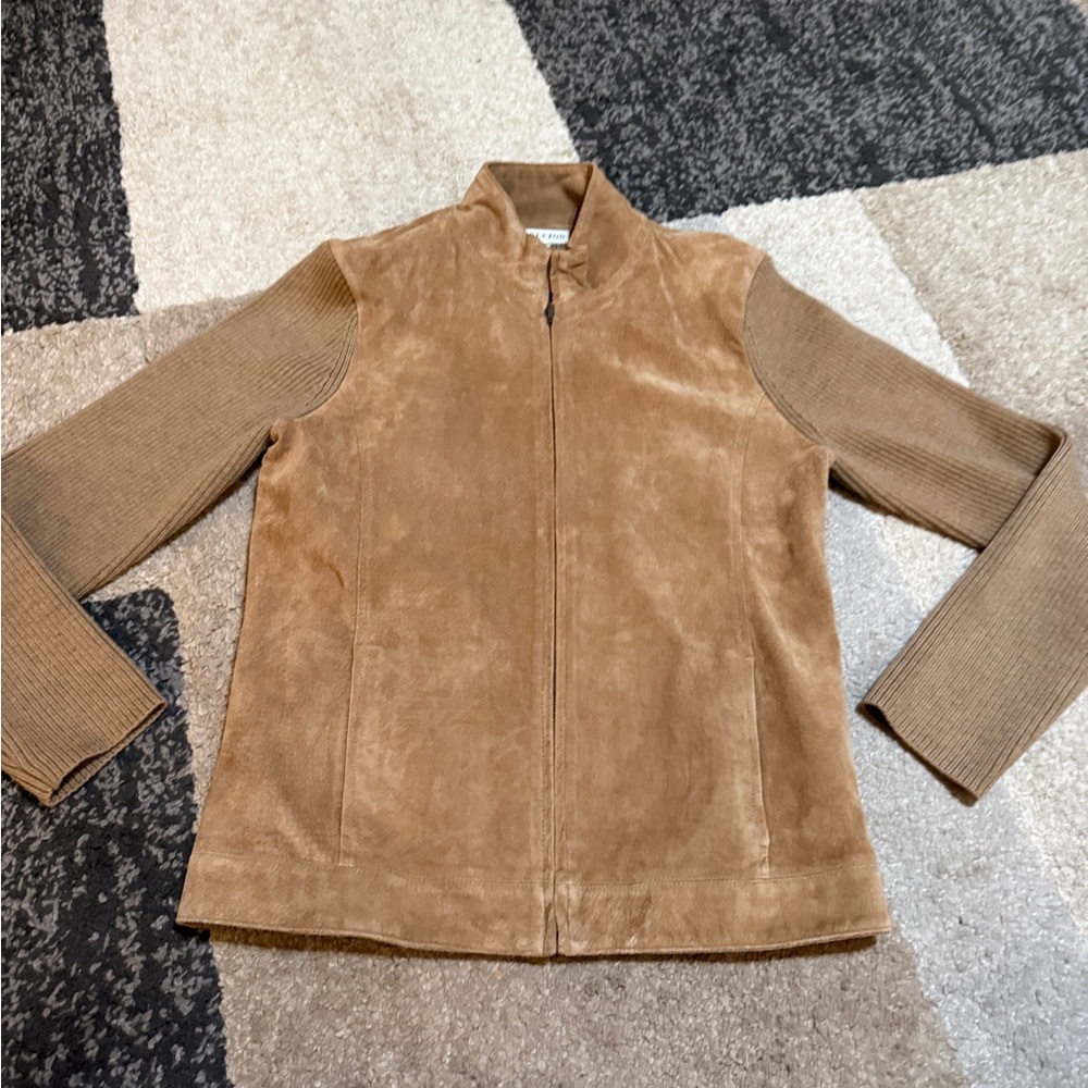 Pendleton Tan Suede Women’s Jacket with Knit Collar- Size Medium